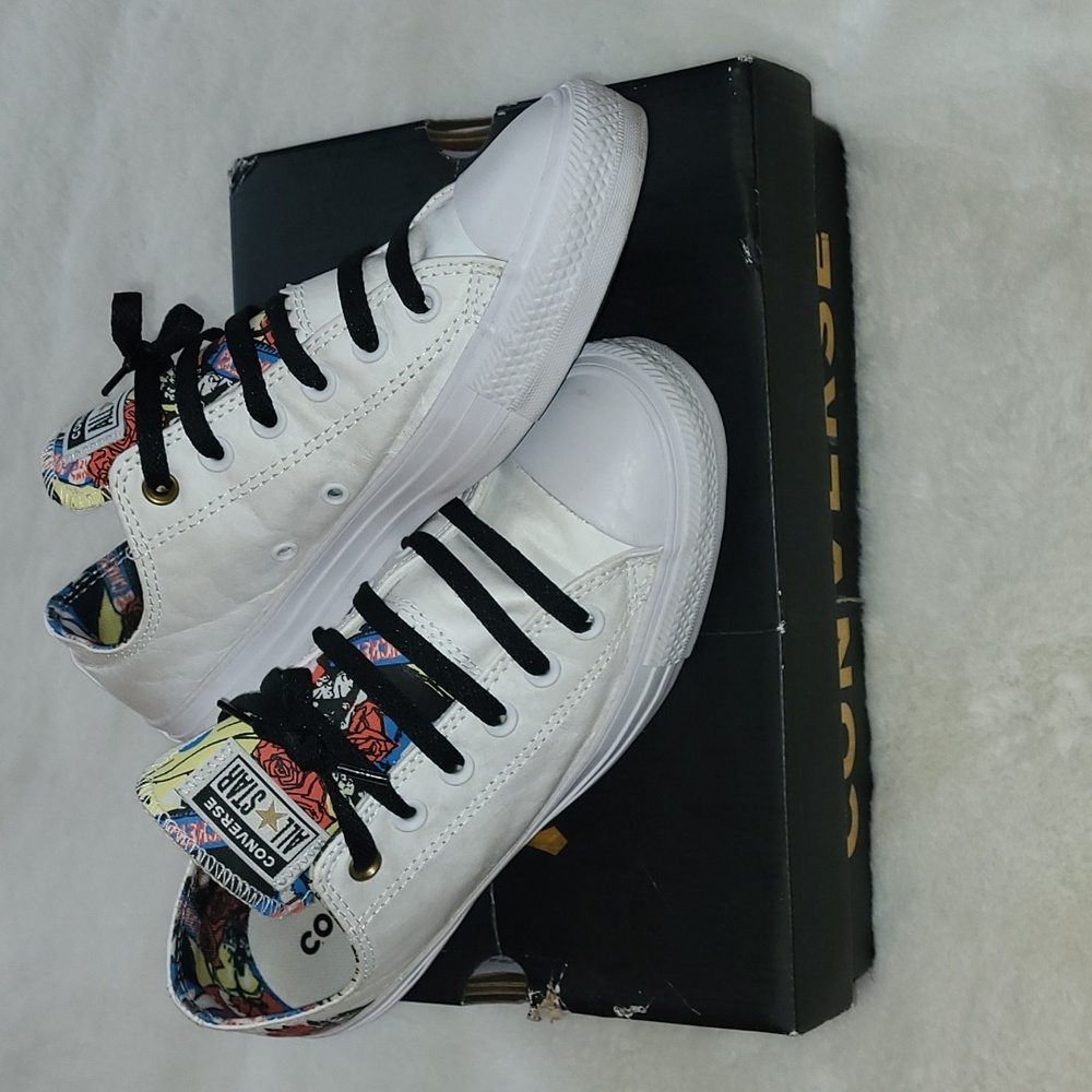 Converse CTAS Mi Gente White Black Multicolor Graphic Rose Casual Sneaker